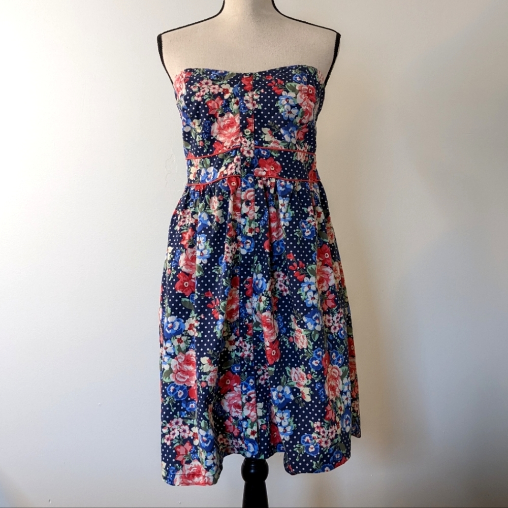 Torrid Floral Print Above Knee Sleeveless Tube Top Dress Size 1